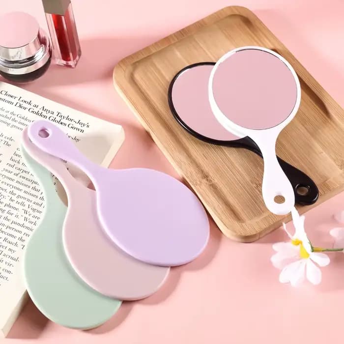 Miroir de maquillage à main rond