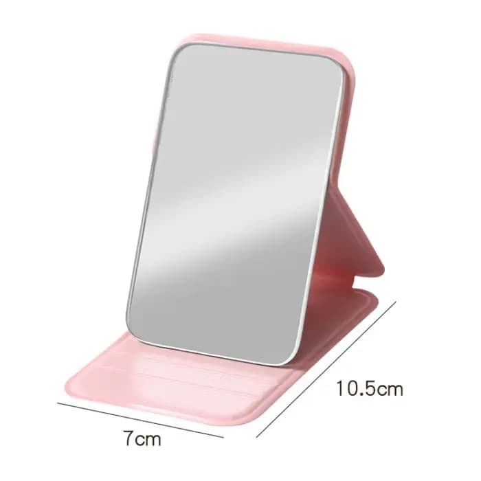 Miroir de maquillage de bureau en cuir PU solide