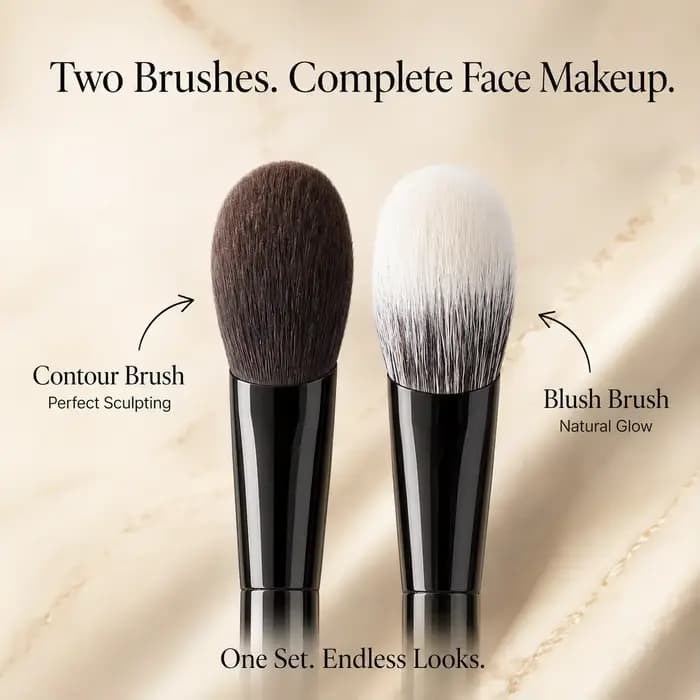 Ensemble de pinceaux de maquillage professionnels - Poils synthétiques doux et moelleux pour le fond de teint