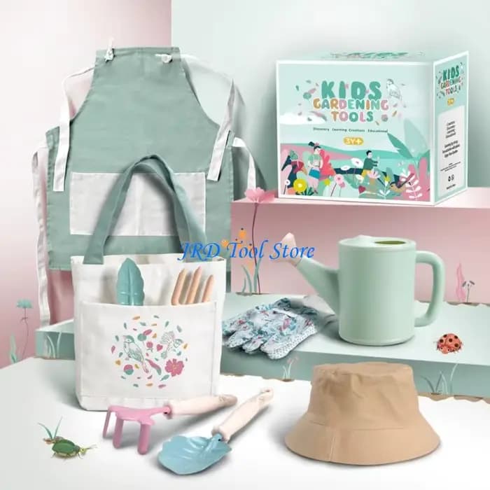 L’ensemble complet jardinage pour enfants A2UD comprend 9 articles essentiels avec des poignées ergonomiques pour les petites