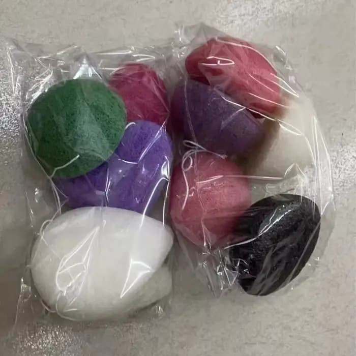Lot de 7 éponges nettoyantes faciales en konjac naturel