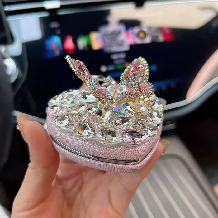 Miroir de luxe à deux côtés en strass