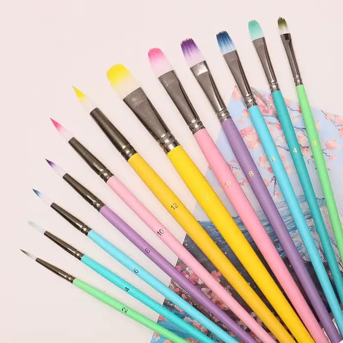 Pinceaux à pointe ronde et pointue en Nylon