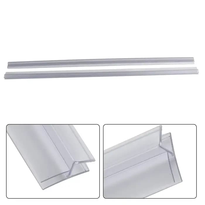 Bande d'étanchéité pour écrans et portes de bain-douche, 50cm, 2 pièces, convient aux joints en verre de 4-6mm, bande d'étanchéité pour écran de douche, barre météo de salle de bains