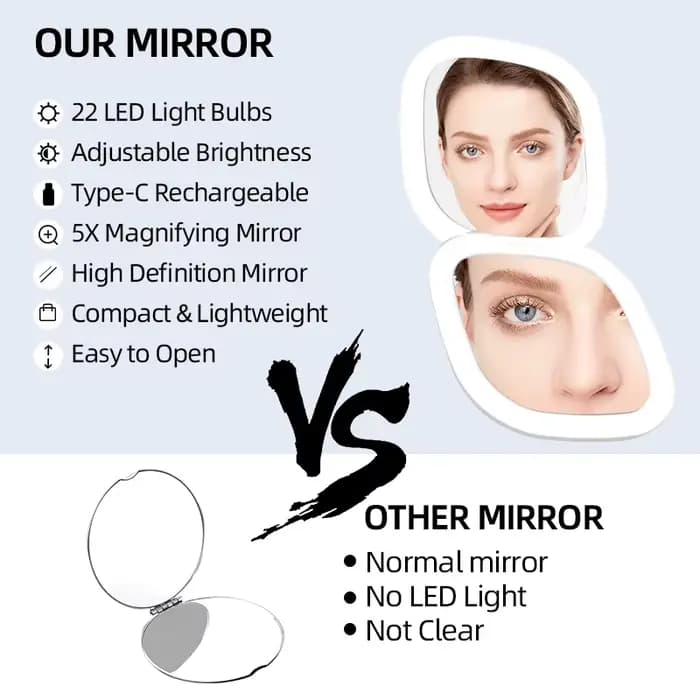 Miroir de maquillage éclairé par LED