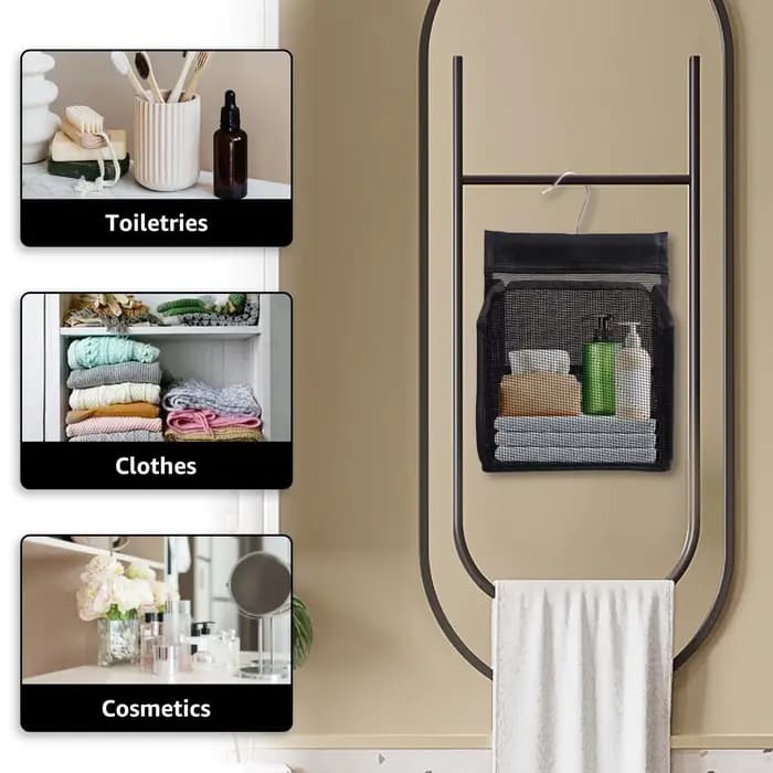 Trousse de toilette suspendue en maille PVC