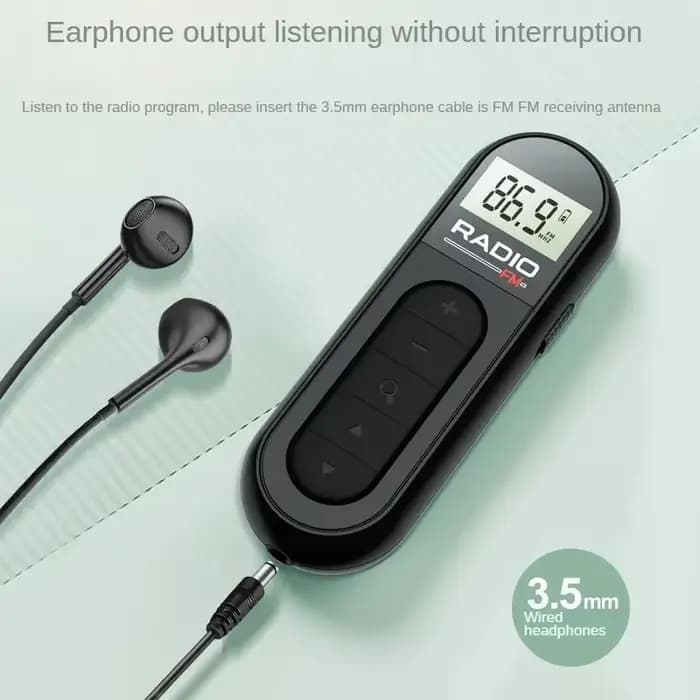 Mini radio FM portable, radio de poche multifonctionnelle pour les activités de plein air pour personnes âgées