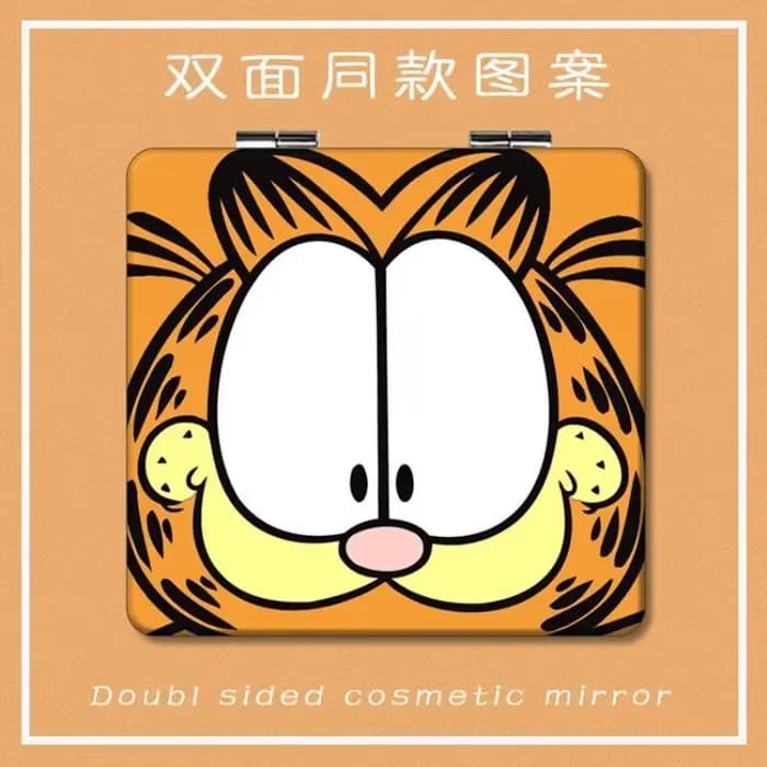 Miroir pliant double face Garfield Cartoon Creative Girl Makeup 2026 Nouveau
