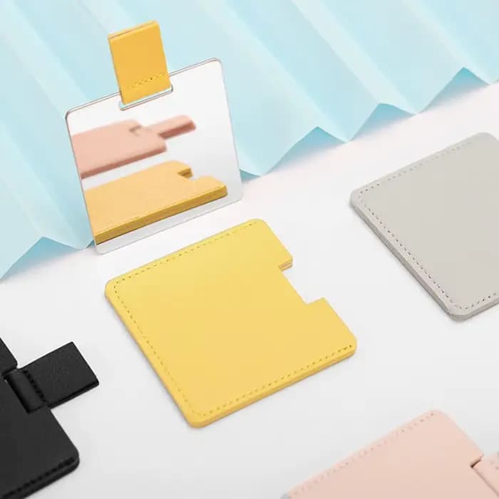 Miroir de maquillage compact en acier inoxydable
