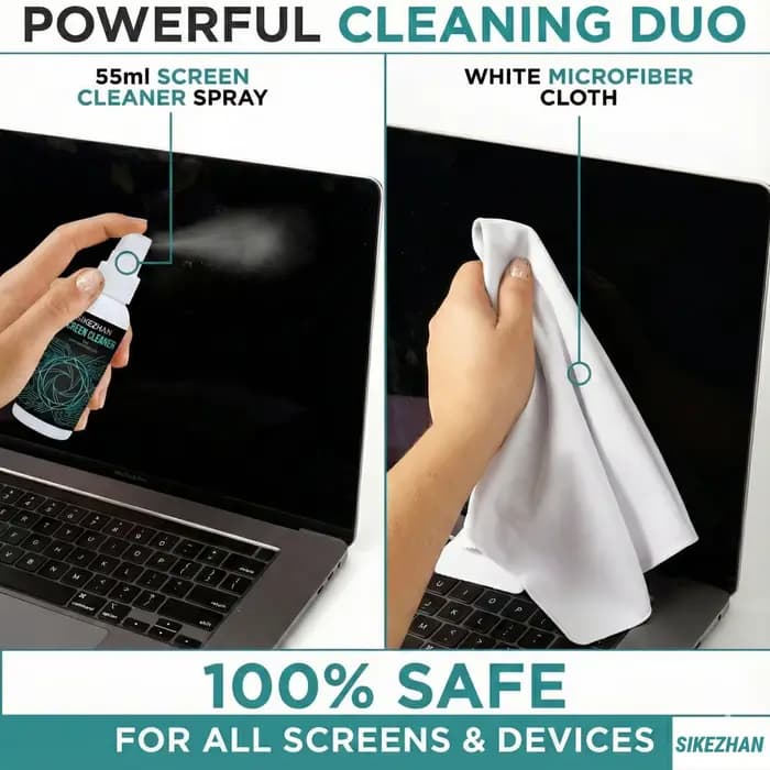 Kit de nettoyage électronique tout-en-un avec souffleur d'air et brosse. Entretien technique portable pour les écrans et claviers d'ordinateurs portables. Excellent cadeau pour homme.