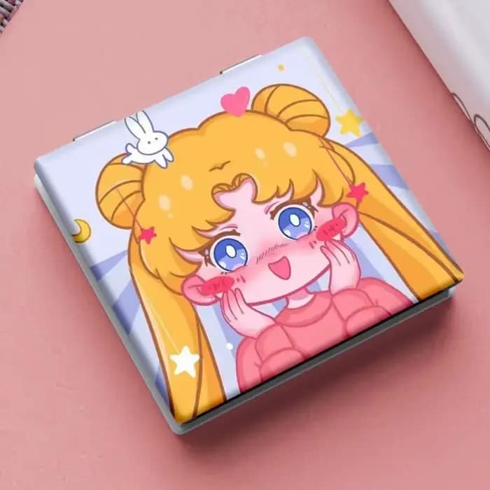 Miroir portable pliable double face à motif de dessin animé Sailor Moon