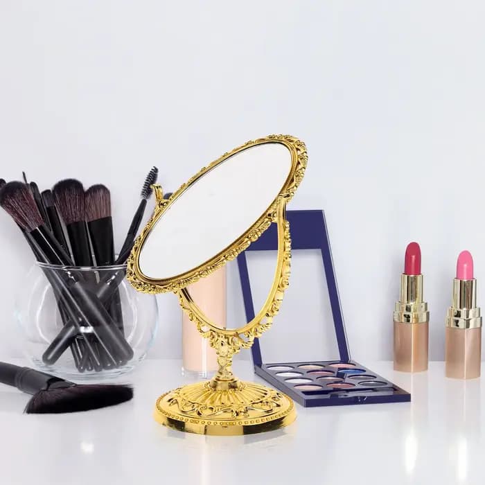 Miroir de maquillage rotatif Vintage ovale