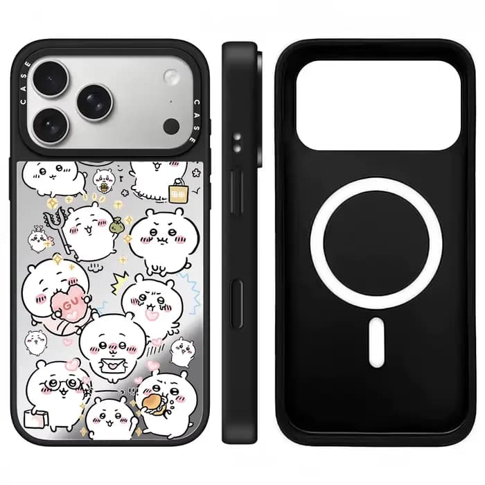 Coque de téléphone iPhone17 du dernier modèle Apple, marque Cartoon Anime Chiikawa Co, finition miroir iPhone16/15, coque de protection anti-chute