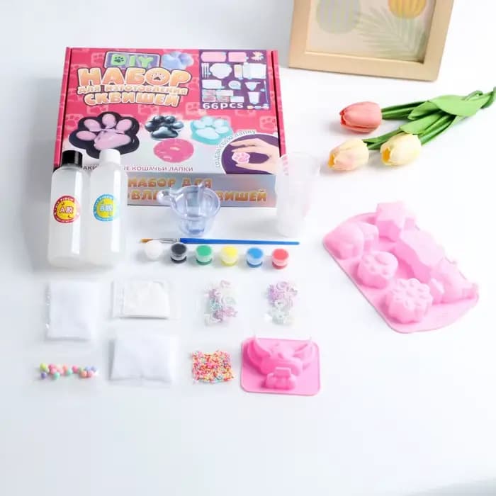 Kit de fabrication de squishies Taba DIY, gel liquide, kit de fabrication de squishies en silicone, parfait pour les squishies Taba Kawaii, griffes de chat, personnages de dessins animés
