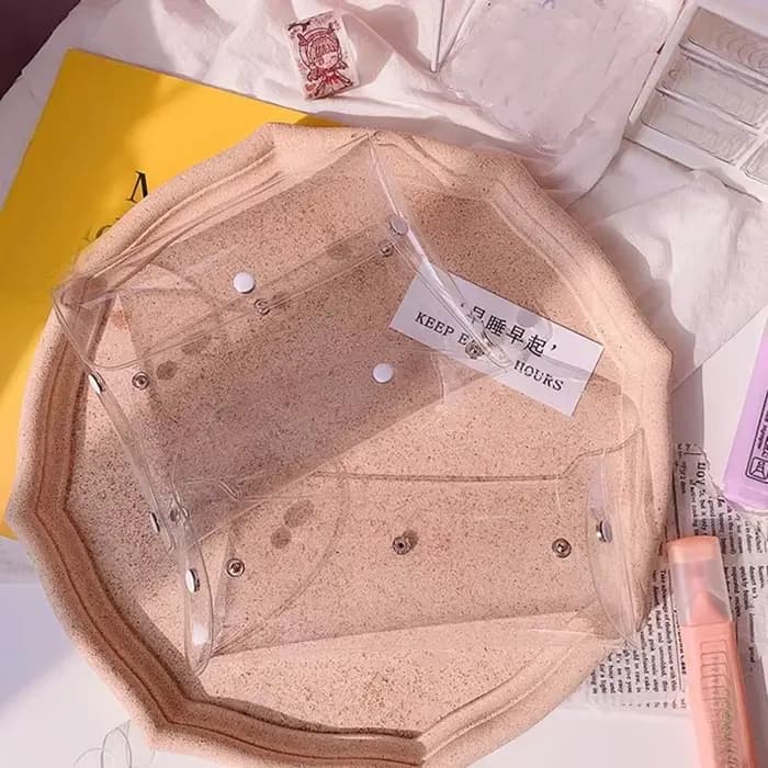 Trousse de maquillage transparente en PVC