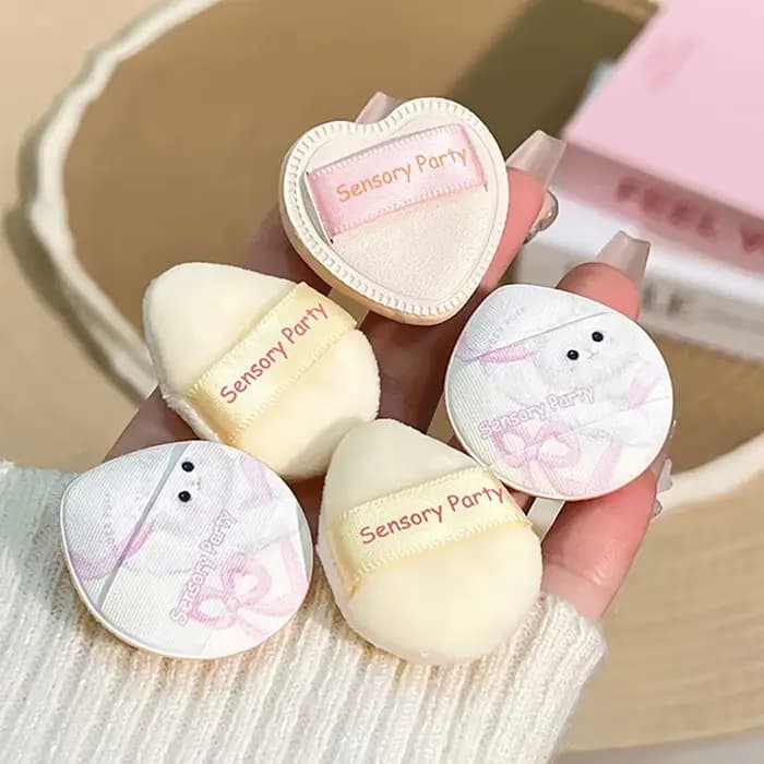 Ensemble de mini éponges à doigts roses mignonnes avec boîte