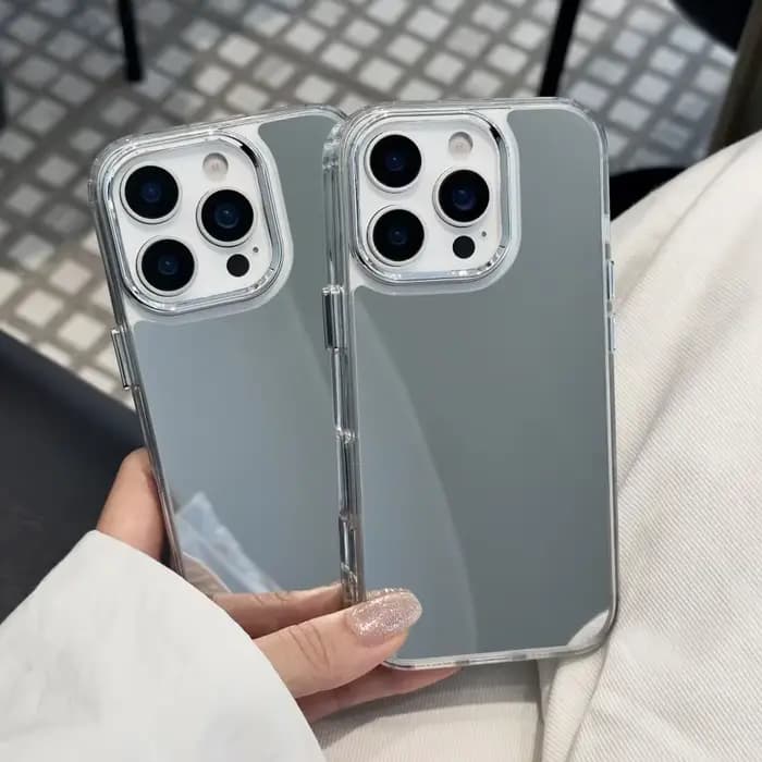 Coque de téléphone Ultra fine avec miroir plaqué, étui rigide en acrylique résistant aux chocs pour iPhone 14 15 16 Pro Max Plus 13 12 11 Pro