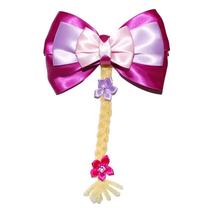 1 pièce Accessoires capillaires Disney Raiponce pour filles, pince à cheveux oreilles de caméléon et tournesol, bandeaux Tangled pour femmes, coiffes à nœuds à paillettes pour enfants