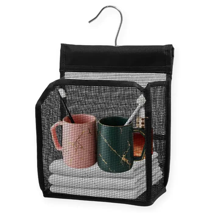 Trousse de toilette suspendue en maille PVC