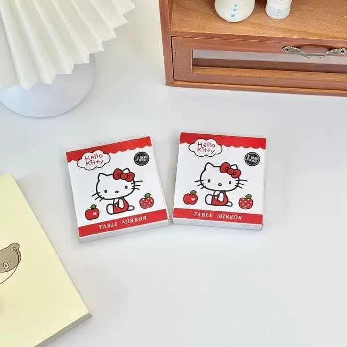 Miroir de maquillage pliable Kawaii Hello Kitty