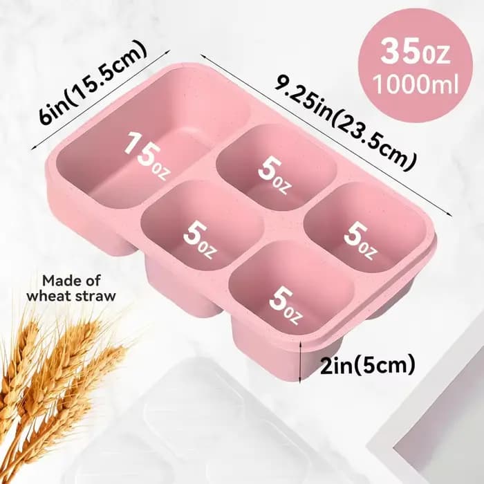 Boîte à déjeuner Bento avec boîte à Bento réutilisable à 5 compartiments, micro-ondes, Compatible avec les conteneurs de collations Bento pour les voyages et le travail