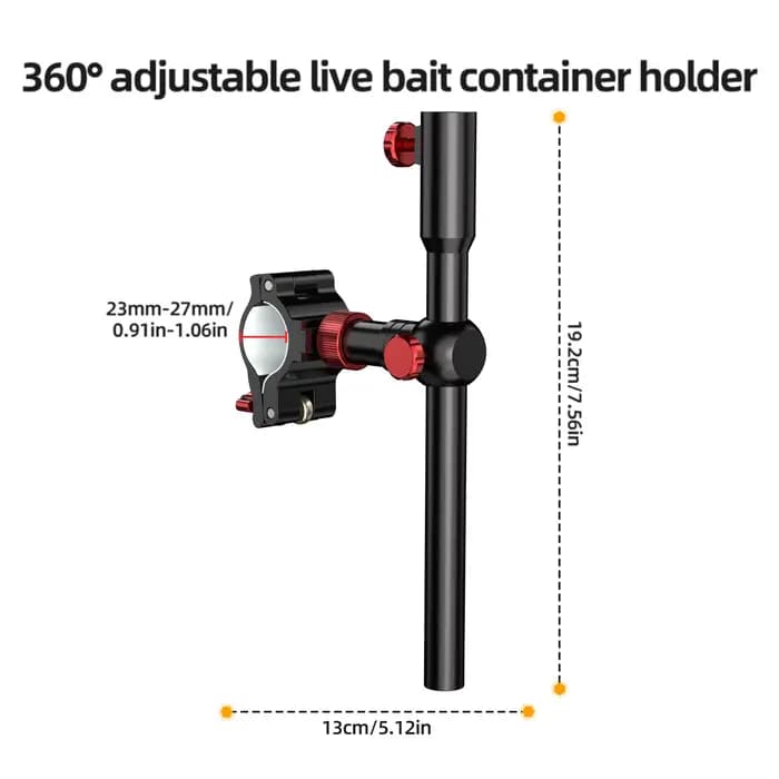 Accessoires de pêche en alliage d'aluminium, support d'installation d'équipement rotatif, avec fixation réglable, pour la pêche