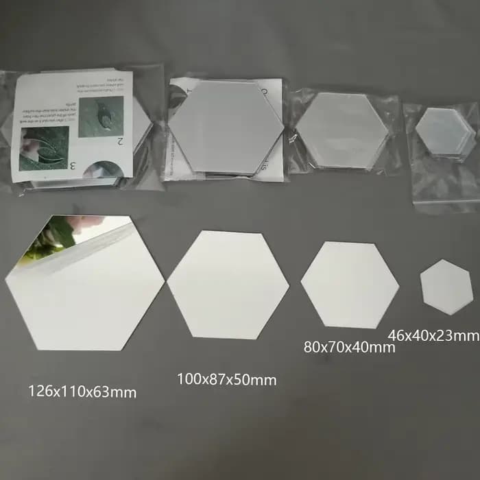 Autocollant mural miroir hexagonal en acrylique 3D