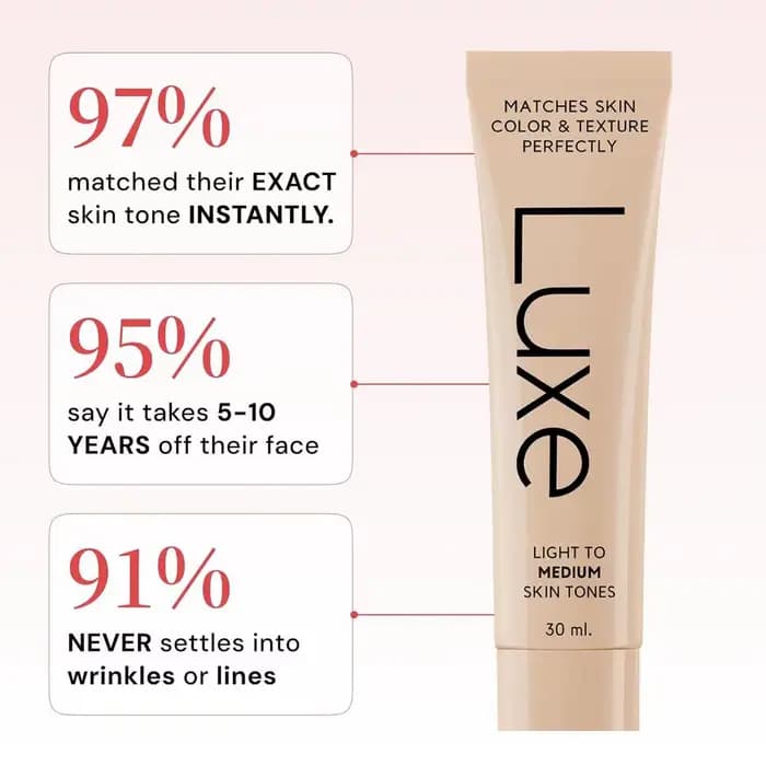 Fond de teint changeant de couleur Luxe 30 ml avec protection SPF UV – Teinte auto-adaptative