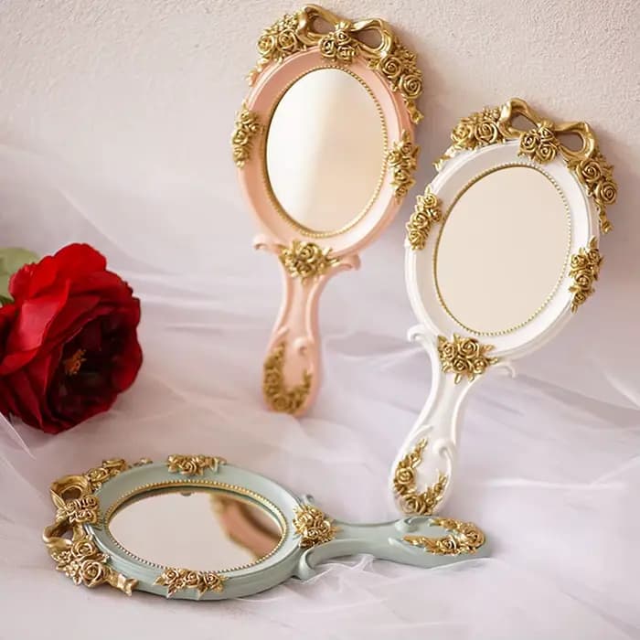 Miroir de maquillage portable à main