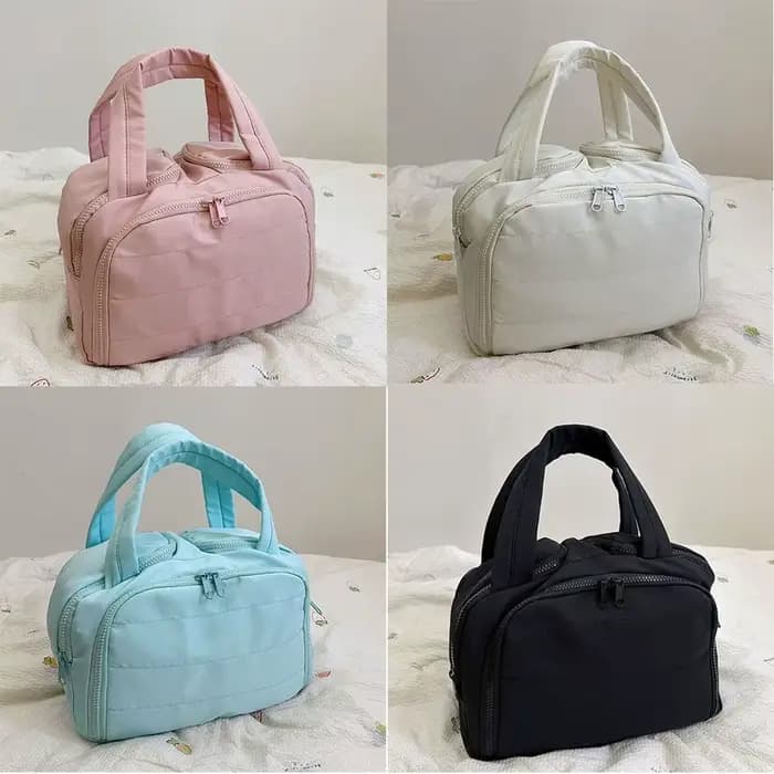 Sac à cosmétiques Kawaii de couleur unie