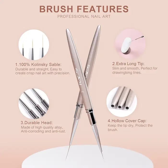 Brosse à ongles peinture ligne de dénudage UV Gel polissage conseils de conception