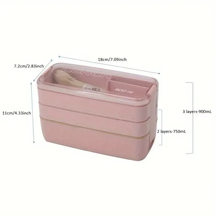 Boîte à bento portable pour adultes et enfants, boîte à lunch à 3 couches, britware de stockage des aliments, accessoires de cuisine pour la maison en plein air