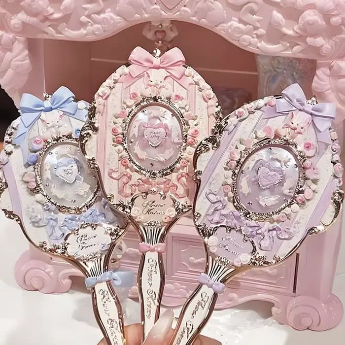 Flower Knows Miroir de poche Midsummer Night Little Angel Bunny Garden Mirror Strawberry Cupid