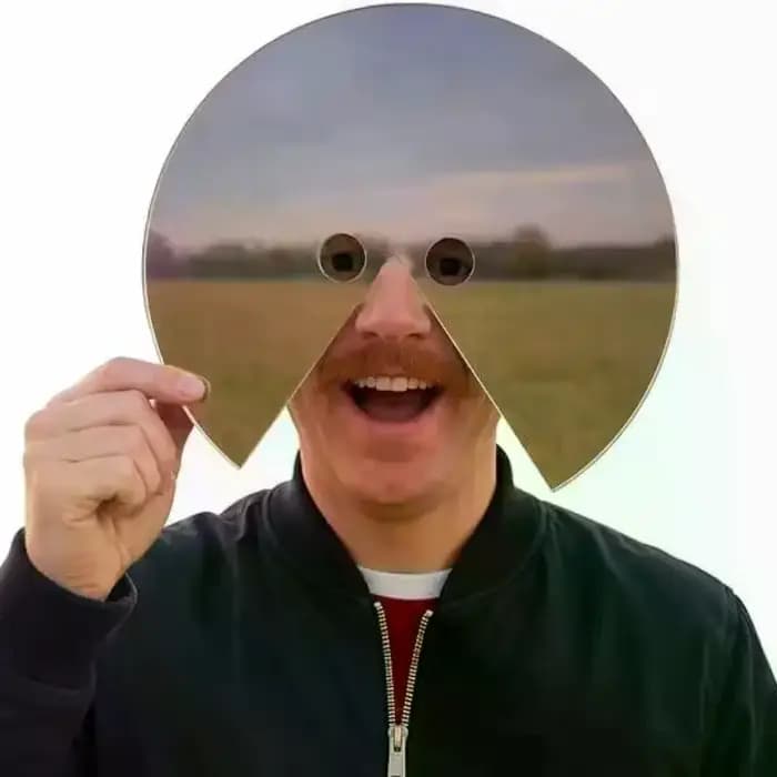 Masque facial miroir avec effet miroir hilarant, design léger pour les fêtes
