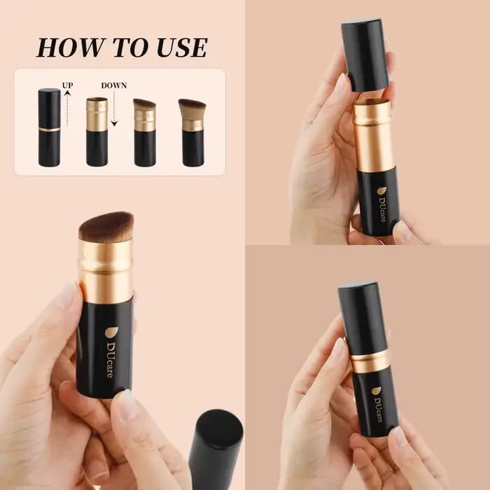 Pinceau de maquillage rétractable DUcare pour fond de teint liquide
