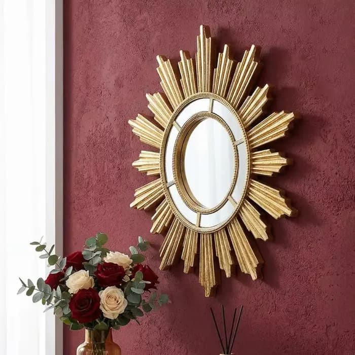 Miroir maquillage rond en résine