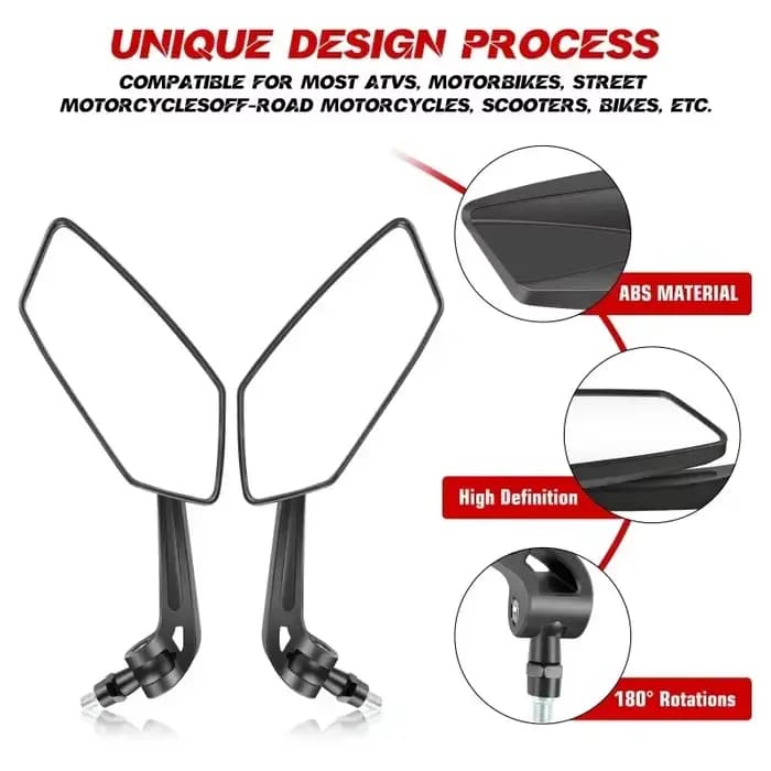 Rétroviseur de guidon de Moto, rétroviseurs d'extrémité de barres de Moto, café Racer, Scooter, 8/10mm, pour Yamaha Suzuki Kawasaki