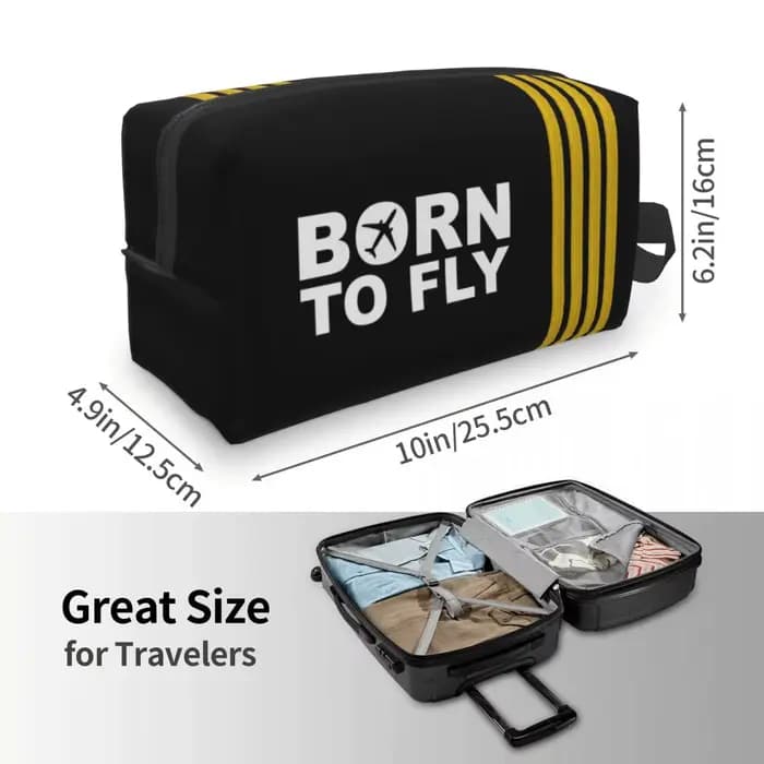 Trousse de toilette personnalisée Born To Fly Captain Stripes