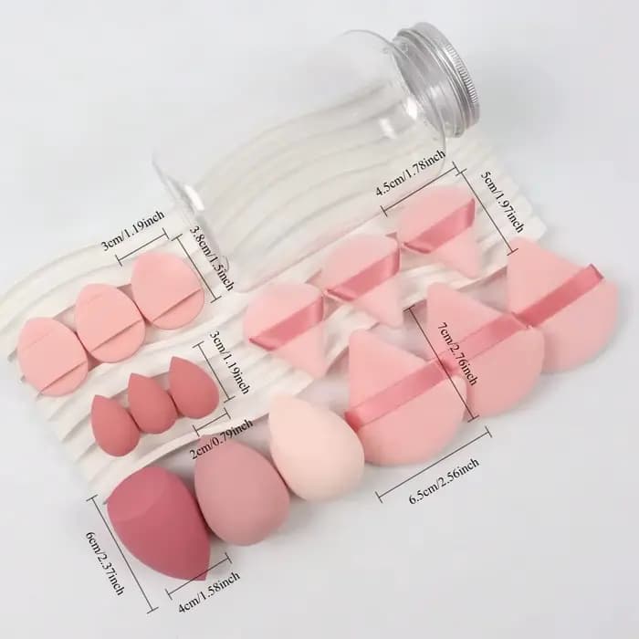 12/15 pièces éponge de maquillage bouffée cosmétique fond de teint éponges mélangeur beauté oeuf poudre bouffées femmes