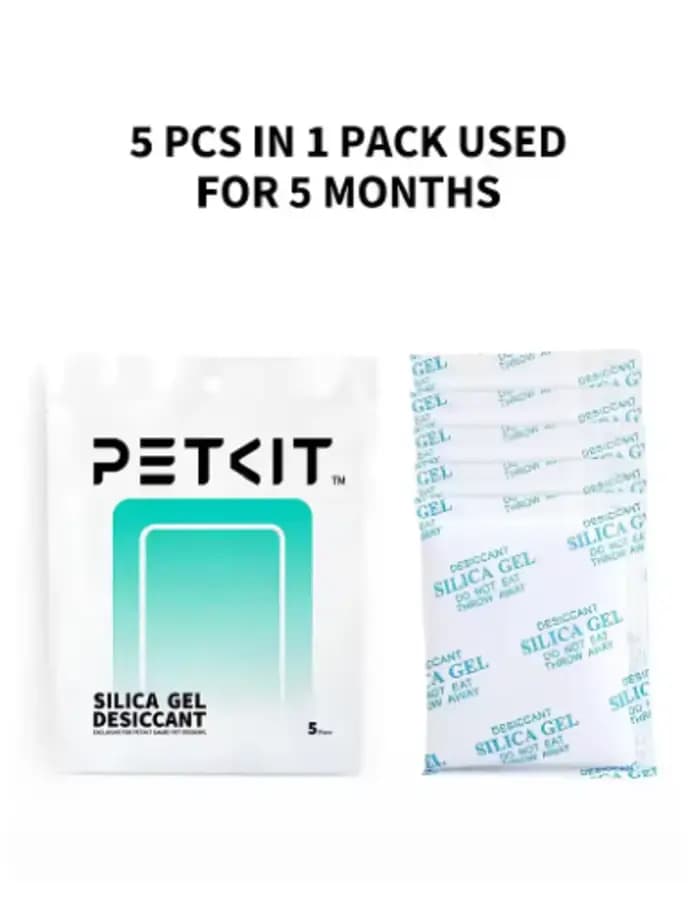 PETKIT Agent de conservation et anti-humidité de remplacement pour les distributeurs de nourriture intelligents - 5 paquets de billes de gel de silice transparentes