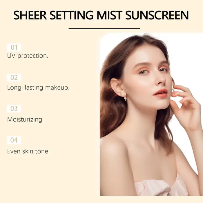 Spray de réglage de maquillage Spf 50 +