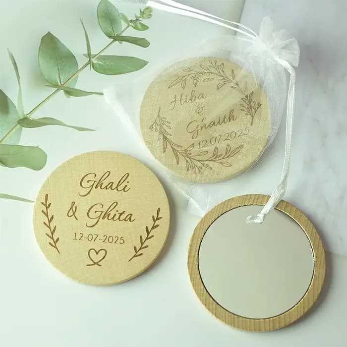 Miroir en bois personnalisé de 7CM
