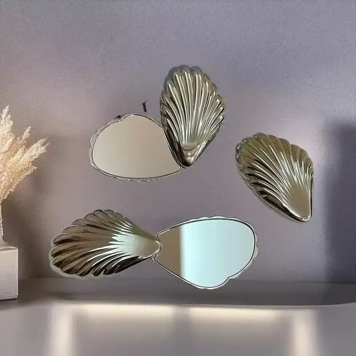 Miroir de maquillage pliable en métal
