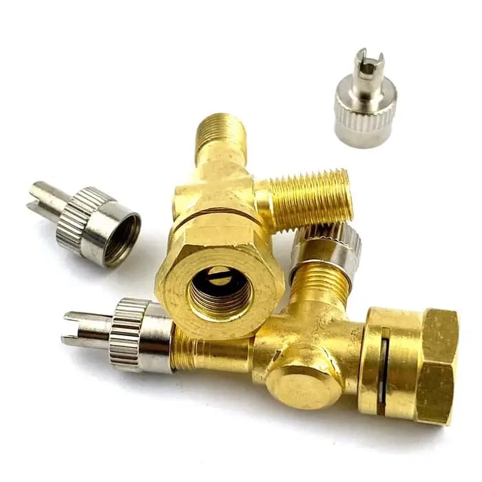 Adaptateur de tee de port de tige de assujet, accessoires en cuivre TPMS à 3 voies, haute qualité