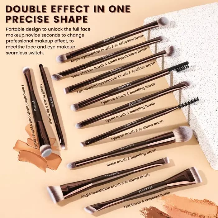 MAANGE – pinceaux de maquillage à double tête