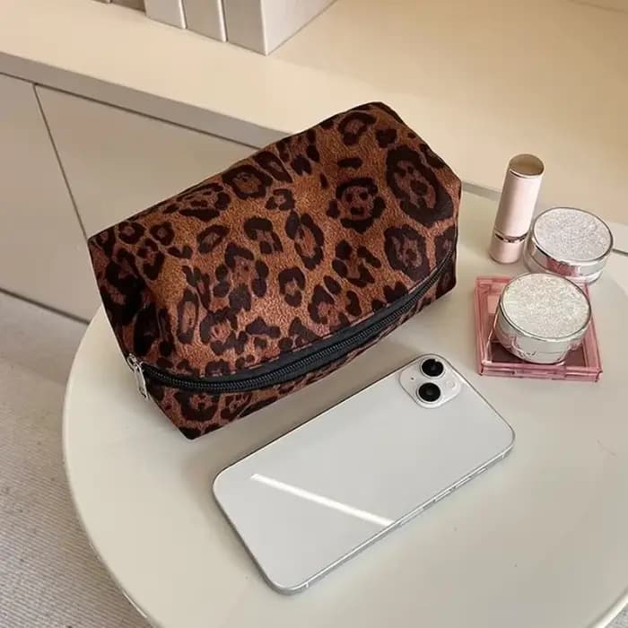 Sac de maquillage léopard