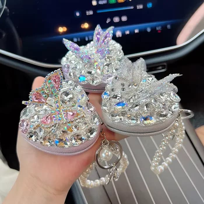Miroir de luxe à deux côtés en strass