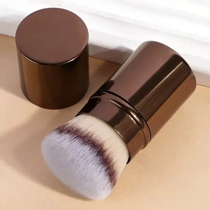 Pinceau de maquillage rétractable Portable en cheveux synthétiques