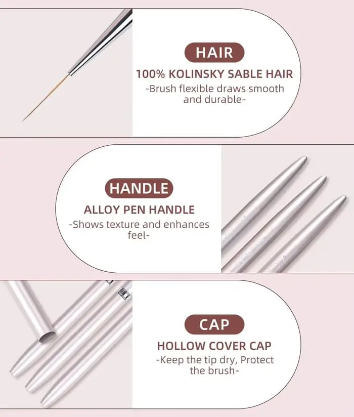 Brosse à ongles peinture ligne de dénudage UV Gel polissage conseils de conception