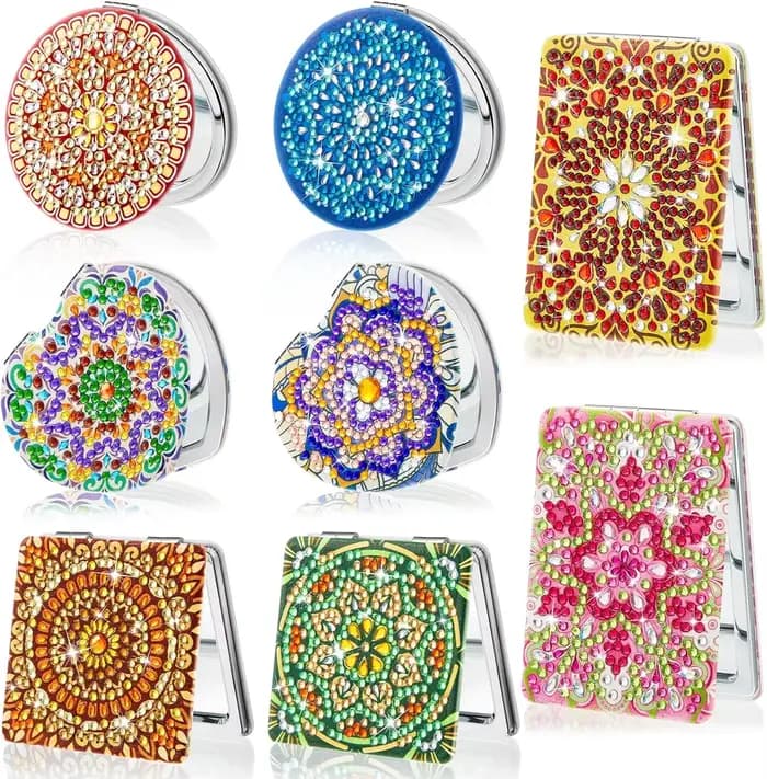 Miroir de maquillage Mandala Diamond Painting